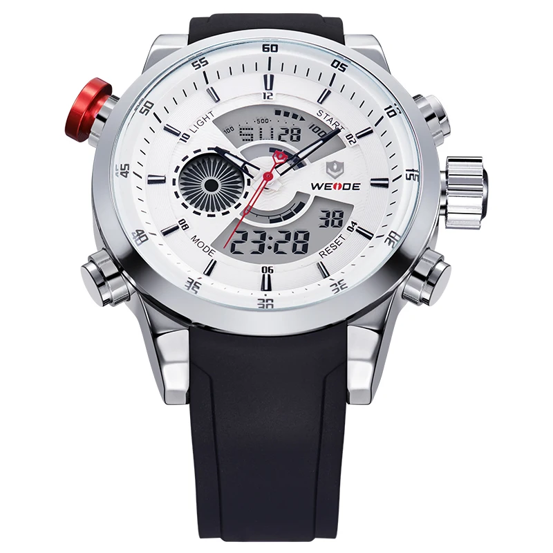 Мужские часы 2018 Топ люксовый Бренд WEIDE мужские спортивные водонепроницаемые