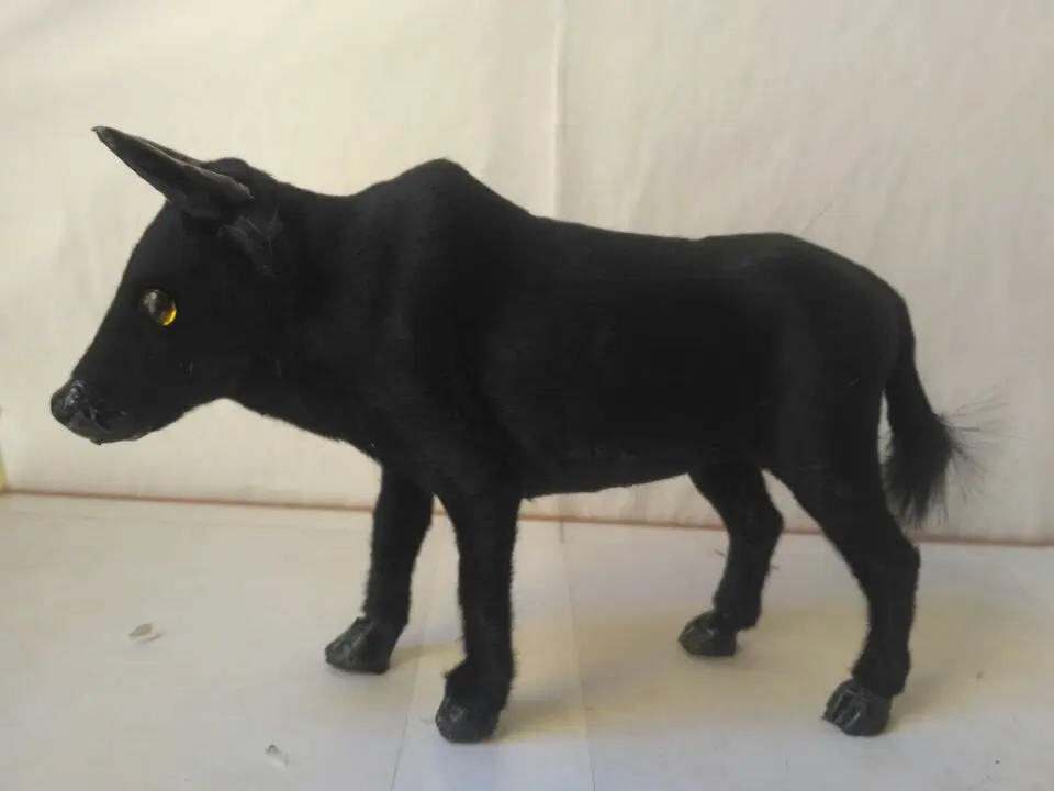 Милая Имитация Черной коровы из полиэтилена и меха стоячий скот Модель около 22x6x14 см 2823
