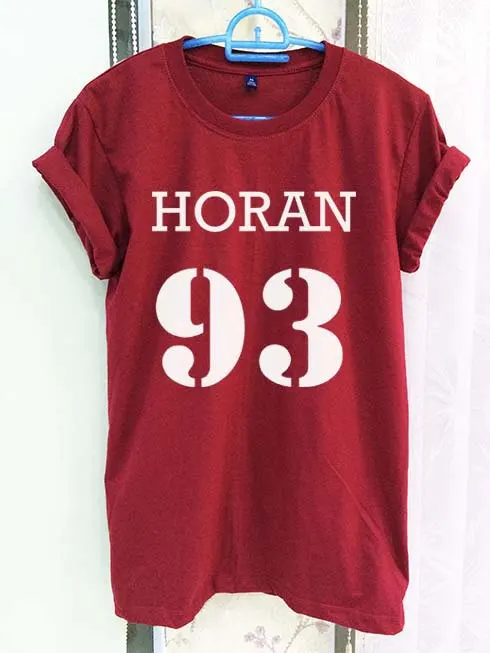 Женская футболка с короткими рукавами Niall Horan 93 одним направлением 1D малиновый и
