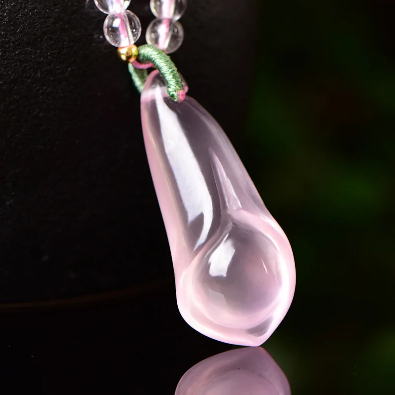 Оптовая продажа розовый кристалл натуральный Подвески ручной работы цветок