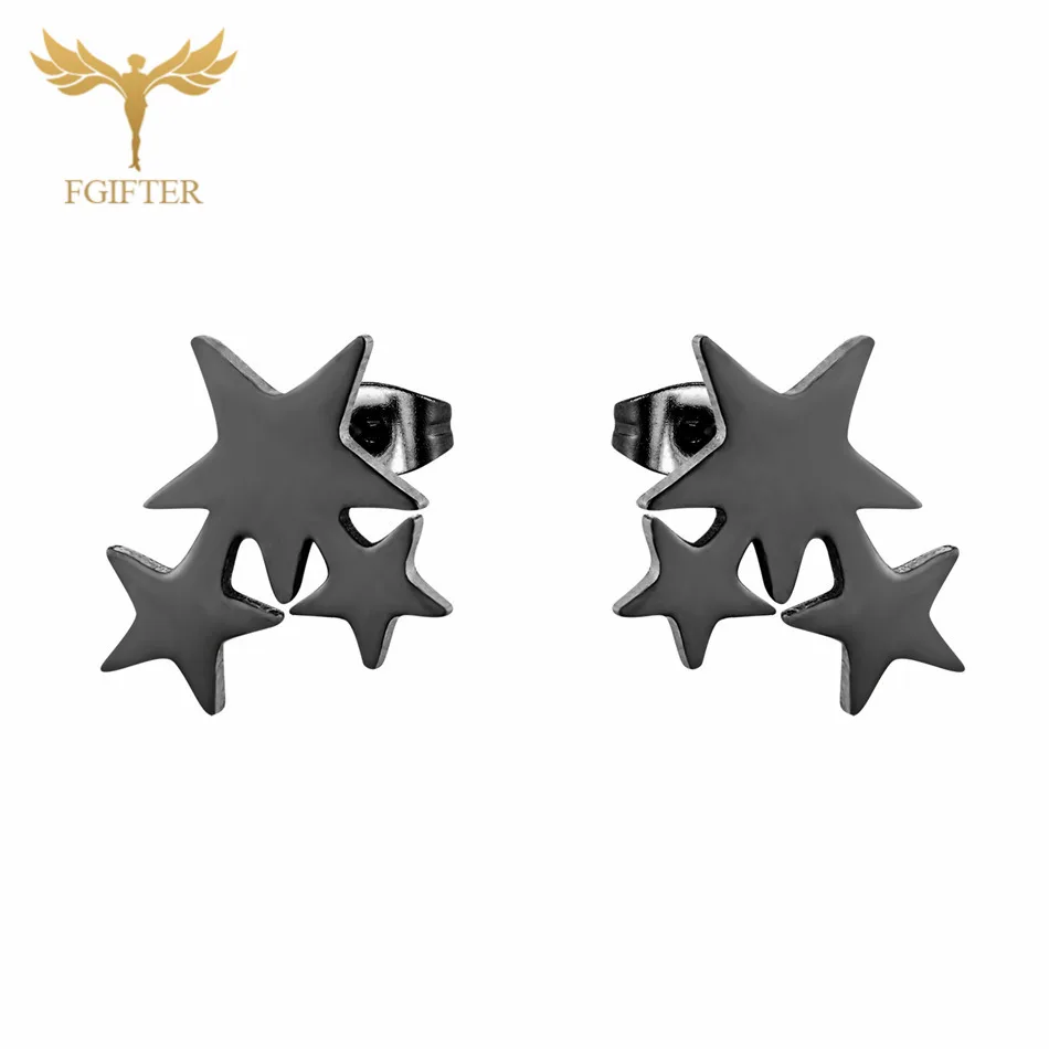 Wholesale Stainless Steel Earrings for Girls Woman Geometry Star Minimalist Studs Women Jewelry|Серьги-гвоздики| |