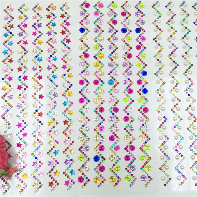 27*10 см/лист mixcolor мультфильм мотив стразы стикер diy акриловые телефон мешки