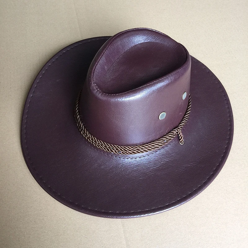 Двухсторонняя Ковбойская шапка для ролевых игр кожаная Классическая Шапка в