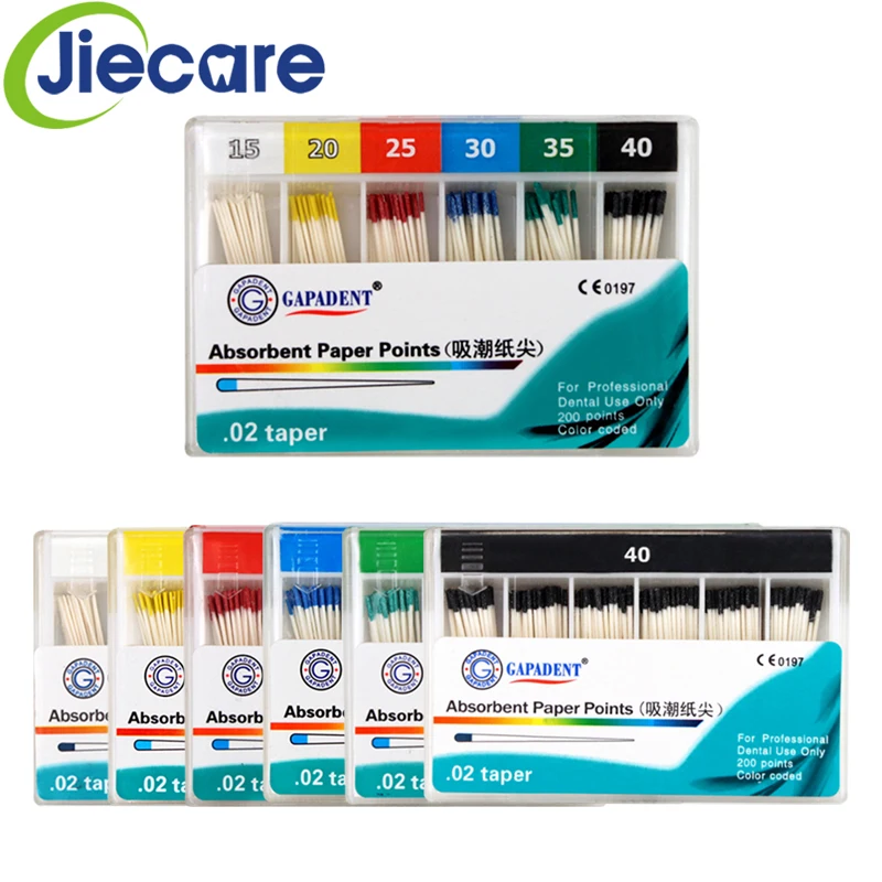 

2000 Pcs/10 Boxes Dentist Product Dental Absorbent Paper Points Root Cancel Endodontics Cotton Fiber Tips #15-#40 Avaliable