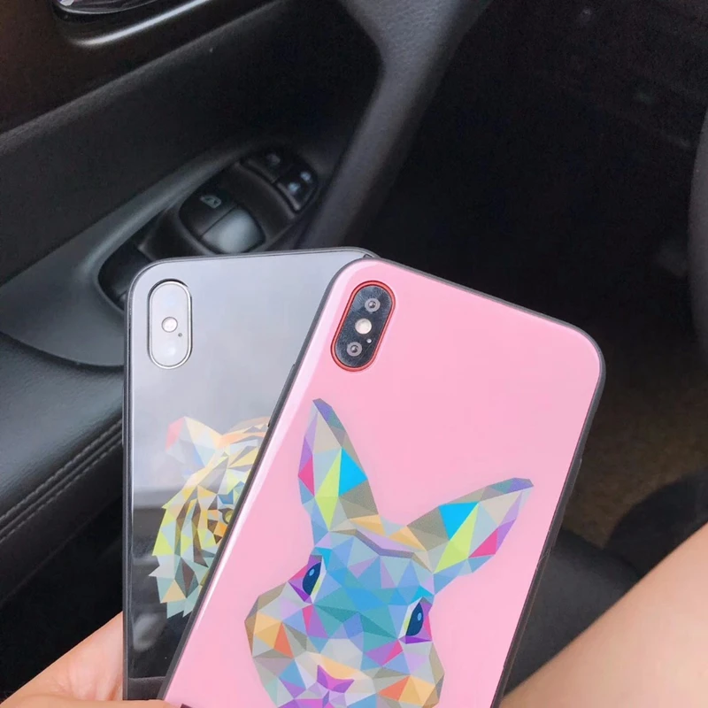 Мода Закаленное Стекло полный Вышивка Крестом Пакет чехол для телефона aple iPhone X 6 S