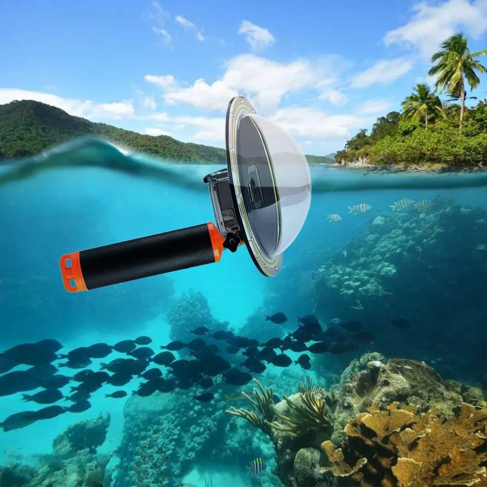 Цена Для GoPro HERO 6 5 водонепроницаемый купольный порт подводный Корпус чехол с плавающим поплавком для GoPro 5 6 Аксессуары для объектива камеры