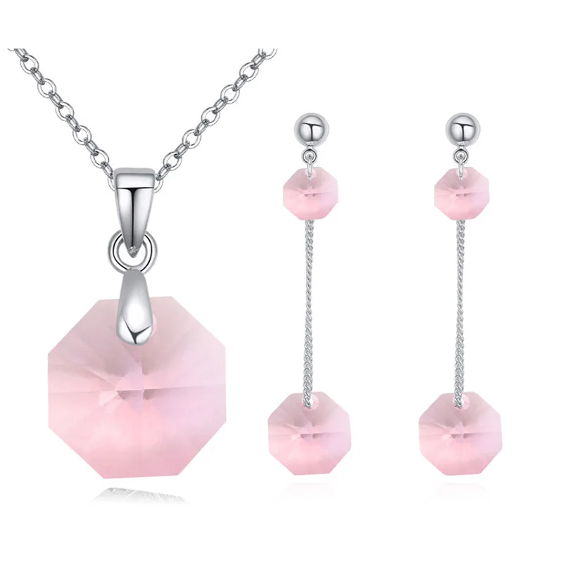 Ювелирные наборы из 100% кристаллов SWAROVSKI для свадебных украшений колье серьги