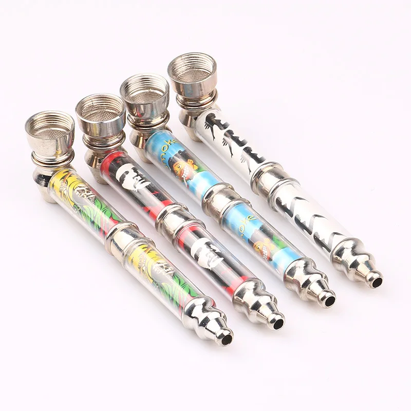 Spring Smoke Pipe Jamaica Rasta Tobacco Smoking Pipes Gift Detectors Grinder Hookah With Metal Screen | Дом и сад