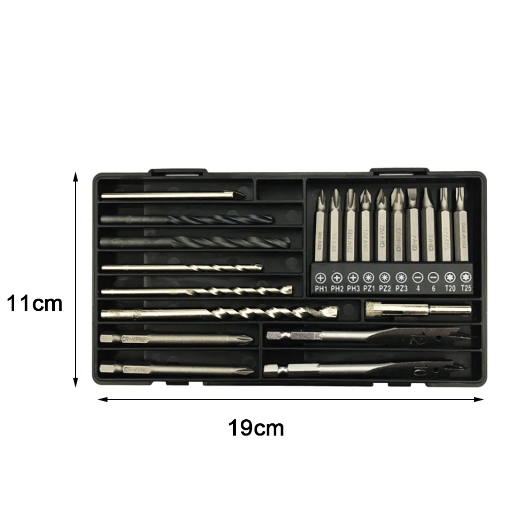 

21pcs Hss Screwdriver Twist Drill Bits Tool Set With Storage Box Multi-Functional Drill Bit Box Hardware Tools Power Tools Set