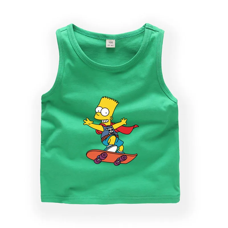 От 2 до 9 лет Детская футболка без рукавов с рисунком милые летние топы для