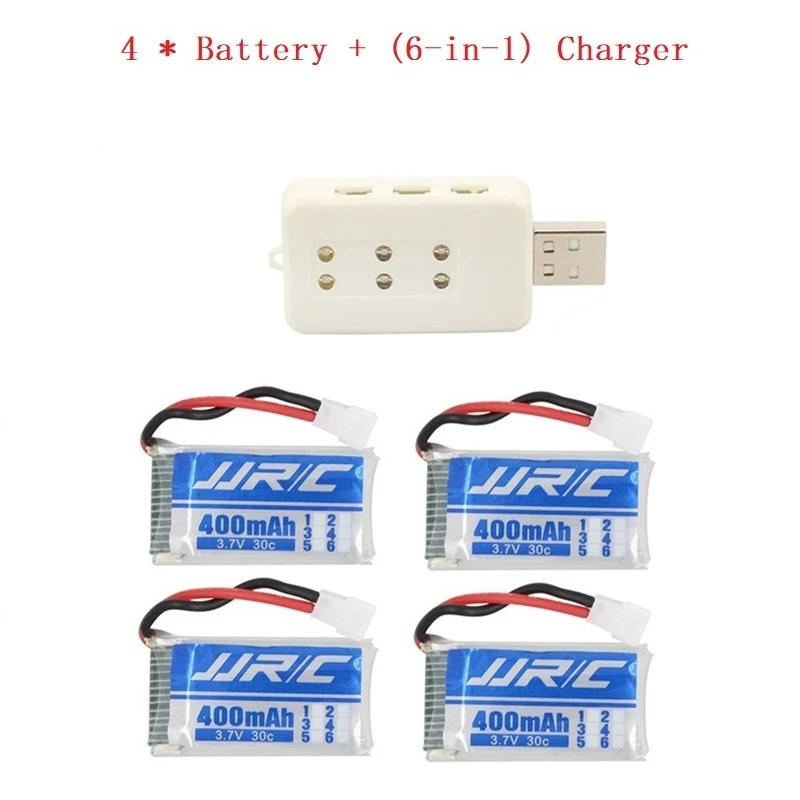 8 шт./компл. Lipo батарея 3 7 v 400mAh 30C для JJRC H31 H43hw Drone Li Battery + 6 в 1 usb зарядное
