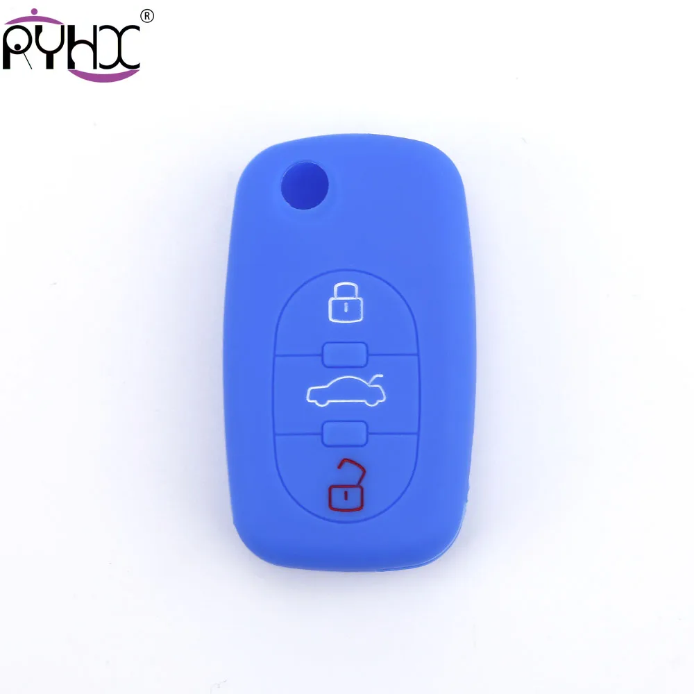 RYHX 1pc waterproof Silicone car key styling cover opp bag 3 button for A4L A6L A8L A3 A5 Q5 Q3 Q7 R8 TT S3 S7 RS7 RS5 B9 | Автомобили и