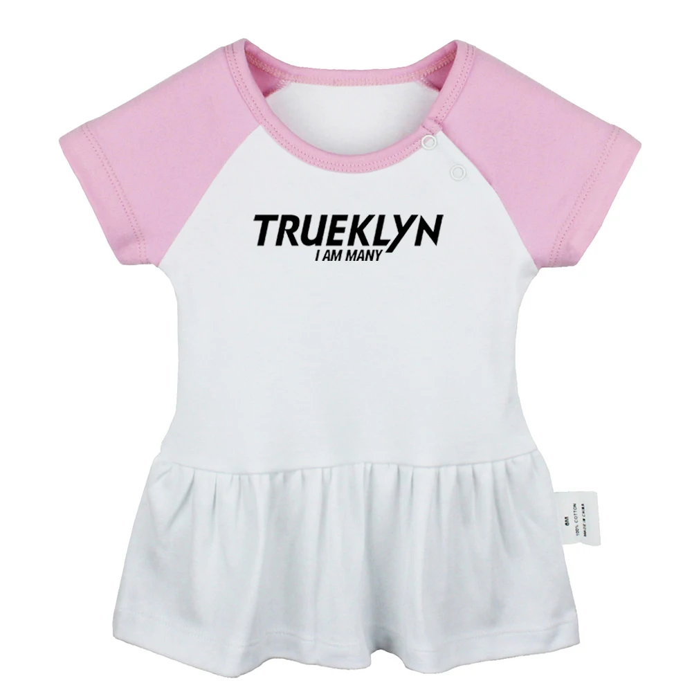 TRUEKLYN I Am alibaba/платья для новорожденных девочек серого и розового цвета одежда из