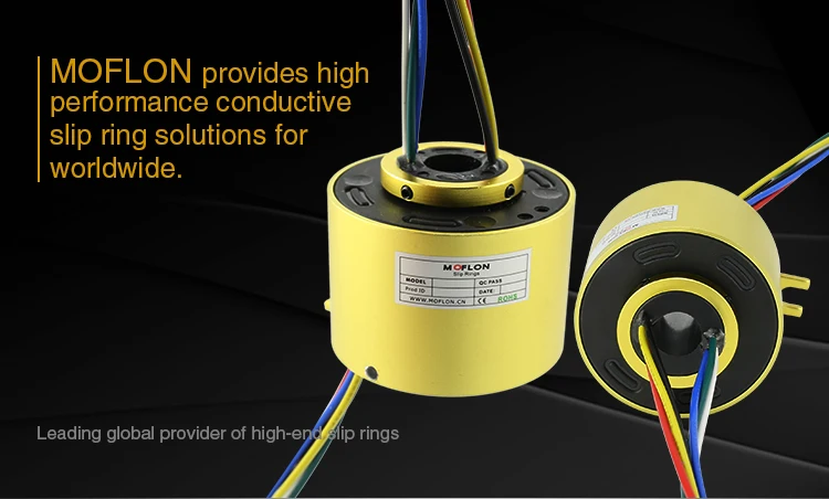 MOFLON 4 провода 10A 1 канал 1000 м ethernet скольжения кольца с RJ45 поворотный разъем