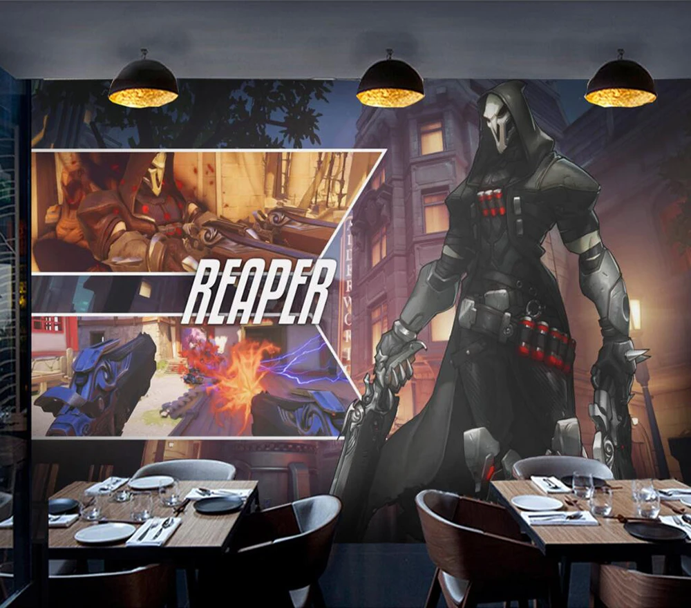Декоративные обои Overwatch Reaper фон настенная живопись