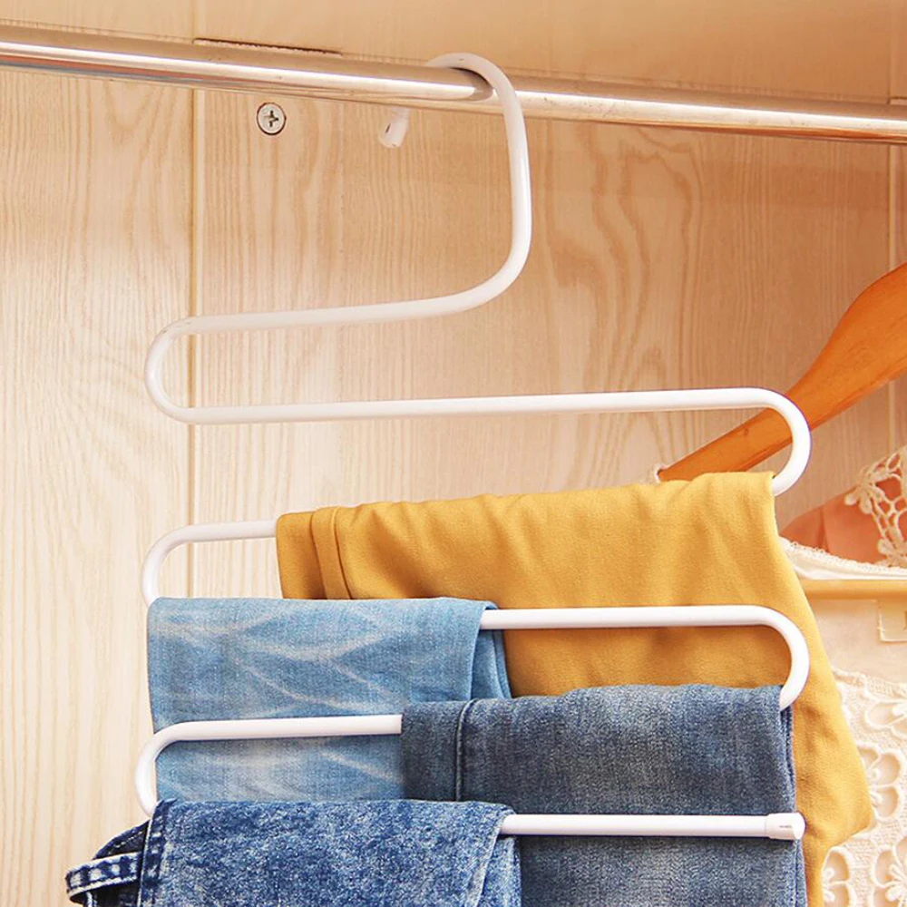 1 шт. s тип вешалки мульти функция брюки вешалка галстуки шарфы ремень полотенце