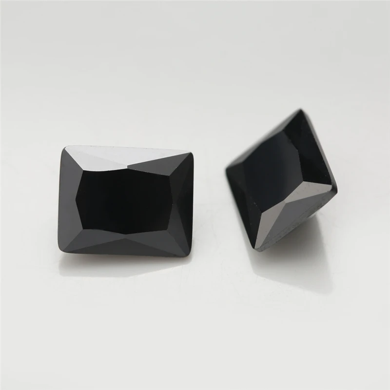 50Pcs Rectangle Shape 5A Black Color CZ Stone 2x3-13x18mm Synthetic Gems Cubic Zirconia For Jewelry | Украшения и аксессуары