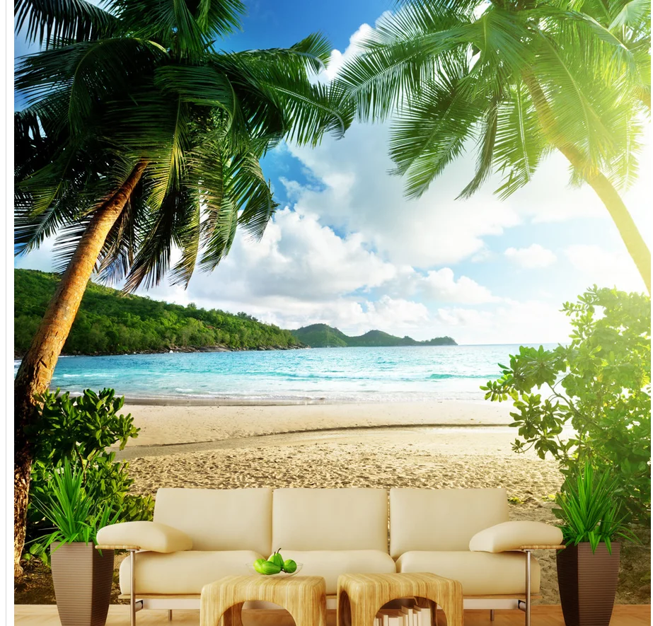 Пользовательские 3d фото обои Романтический Гавайский фон Настенная роспись