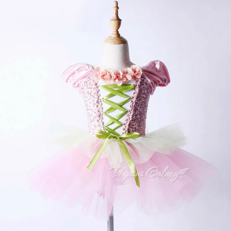 Детская классическая балетная одежда танцевальный костюм испанский с блестками