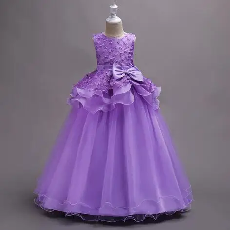 

Kids Formal Dress For Girls Summer Clothing Flower Of The Princess Birthday Party Parade Dress Of 5-16 Year Old Girl Clothing