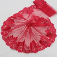 2yds red gold exquisite embroidered flower lace trim high quality lace fabric diy craftsewing dress clothing accessories