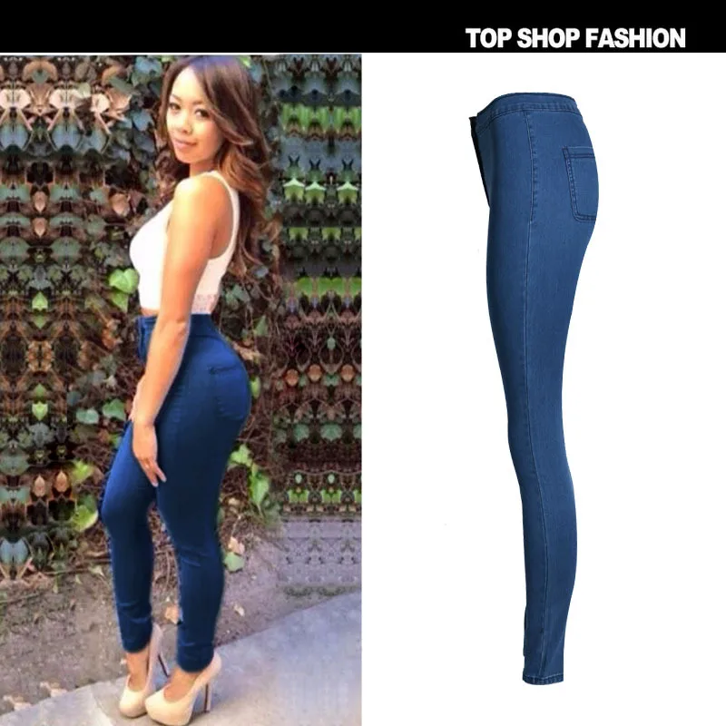 Женские обтягивающие джинсы большого размера с высокой талией уличная мода