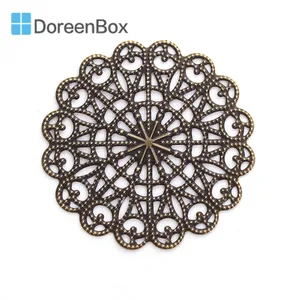 Doreen Box цинковые украшения из сплава цветы искусственные резные DIY Ювелирные изделия 43 мм (1 68 дюйма) x 43 мм, 30 шт.