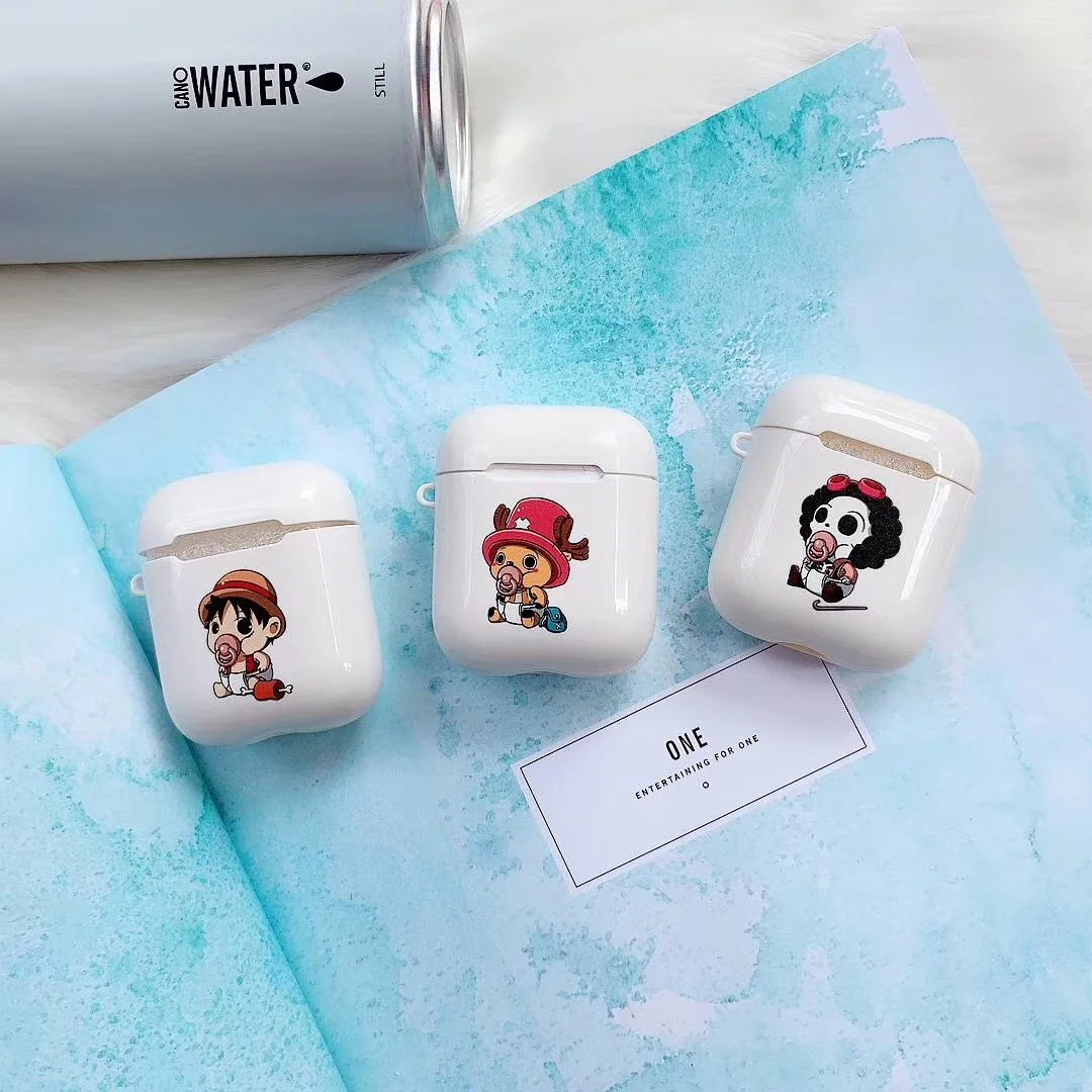Цельный чехол для Apple Airpods Япония аниме Белый Жесткий ПК Луффи Чоппер детский