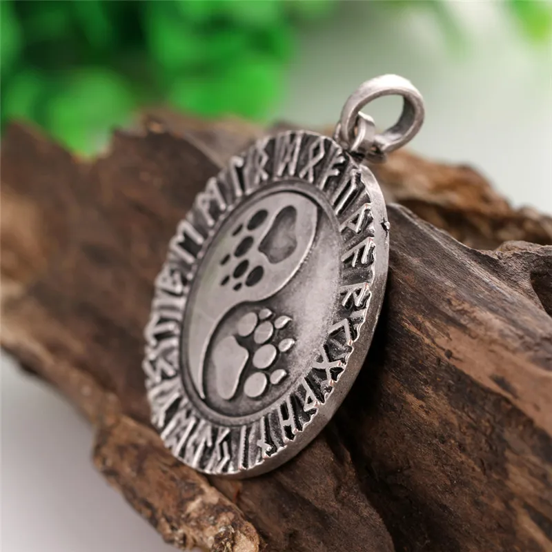 1 шт. Винтаж Viking Ying Yang Veles в Runci круг браслеты с подвесками стиле норвежских
