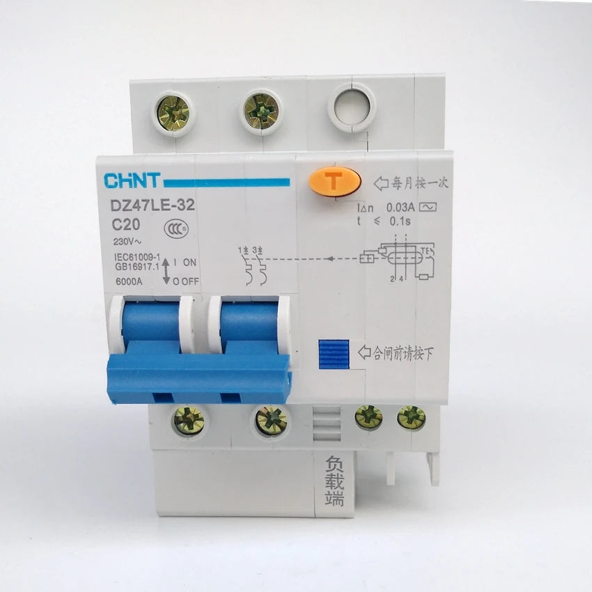 CHINT DZ47LE-32 2 P C20A 30mA замыкание утечки земли выключатель/остаточный ток работающий выключатель