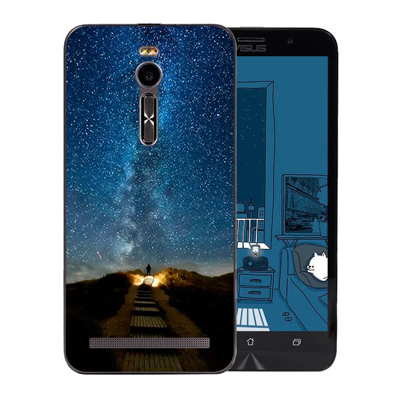 Phone Case for Asus Zenfone 2 ZE551ML Night Sky Pattern TPU Soft Silicon Back Cover 5.5 inch ASUS ZE550ML Matte Capa |