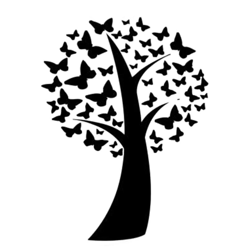 12 9 см * 17 2 Дерево Природа Бабочки виниловая Автомобильная наклейка