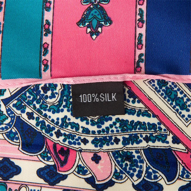 Женский шарф из 100% шелка квадратный бандана с геометрическими цветами в богемном
