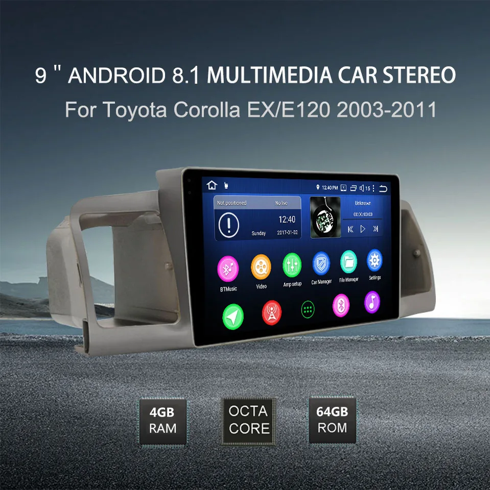 " 4 ГБ ОЗУ 64 Гб ПЗУ DSP для Toyota Auris Corolla EX/E120 2003-2011 Автомобильный руль управления gps Wifi BT Navi камера заднего вида