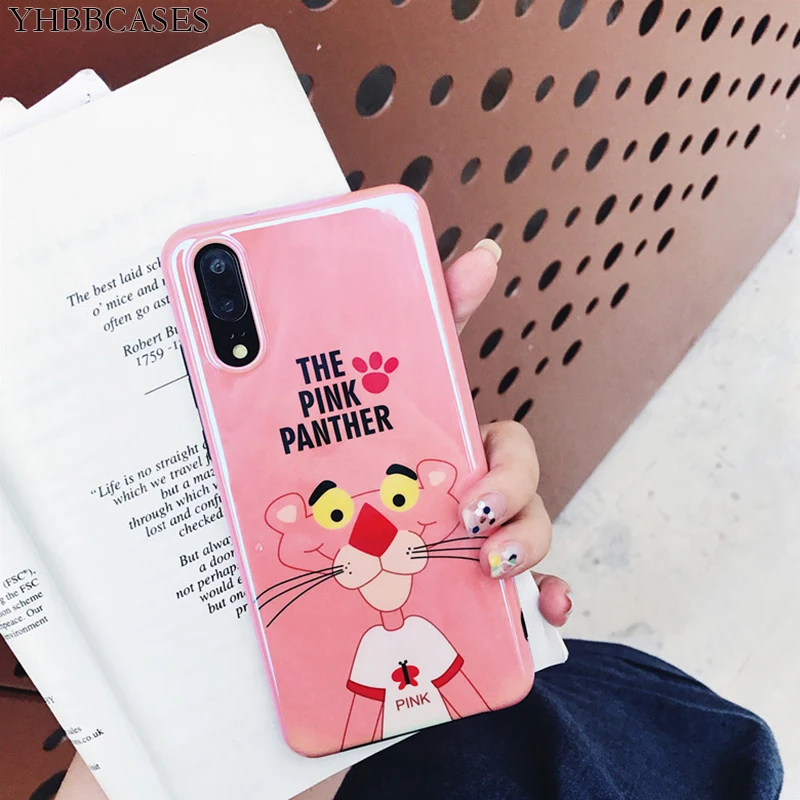 YHBBCASES Blu-Ray чехол для телефона Huawei P30 P20 Pro Чехлы Мультяшные розовые милые Пантеры