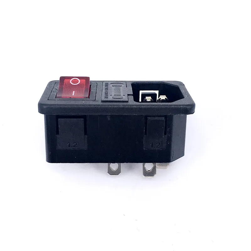 С предохранителем 5A! Красный кулисный выключатель с плавким IEC 320 C14 розетка блока