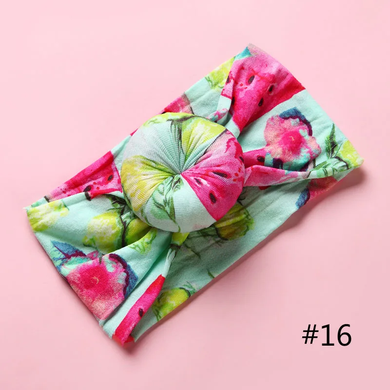 No.16 1 шт. крутая летняя детская нейлоновая повязка на голову с бантом бант для новорожденных круглая повязка на голову для девочек - Цвет: No.16