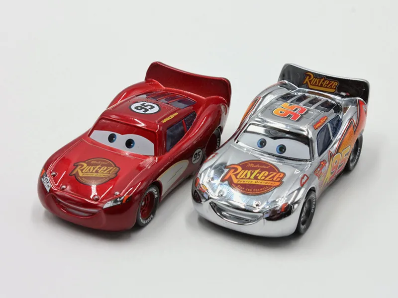2Pcs lot Disney Pixar Cars 3 шт./лот покрытие золото серебро Молния Маккуин 1:55 Масштаб литья под давлением металлический сплав модель автомобиля милые игрушки для детей - Цвет: 2Pcs lot