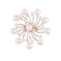 miara l 2018 high quality adjustable open ring stylish gold pearl flower jewelry for women