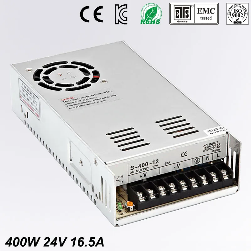 Блок питания 400W 24V 16.5A мини размер ac dc конвертер m s 400 24 переменный регулятор