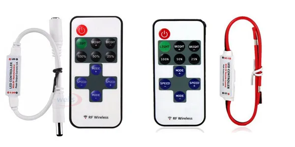 11keys single color led dimmer switch DC 5V 12V 24V 12A Mini dimming strip light controller For 5050 3528 SMD LED lamp tape