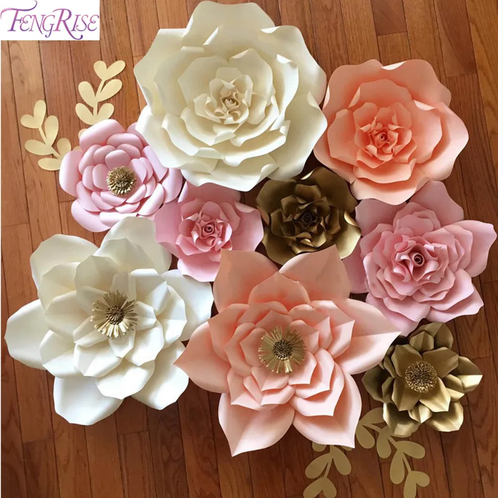 FENGRISE 2 шт. 20 см DIY бумажные цветы фон синий искусственный цветок свадебное
