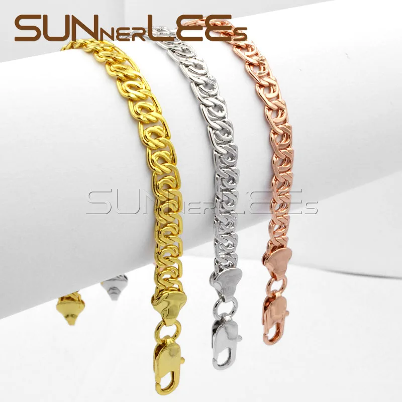 7 мм модные ювелирные изделия для мужчин и женщин стиль улитки звенья цепи желтый