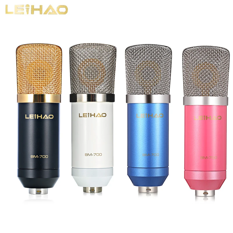 LEIHAO BM 700 Professional конденсаторный микрофон для радиовещания пение вокальный запись