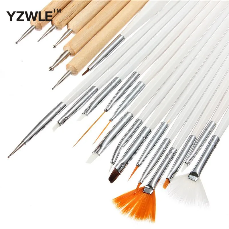 

YZWLE 20 Different Styles DIY Nail Art Acrylic UV Gel Design Brush Painting Drawing Pen Tips Tools Kit (D22-41)
