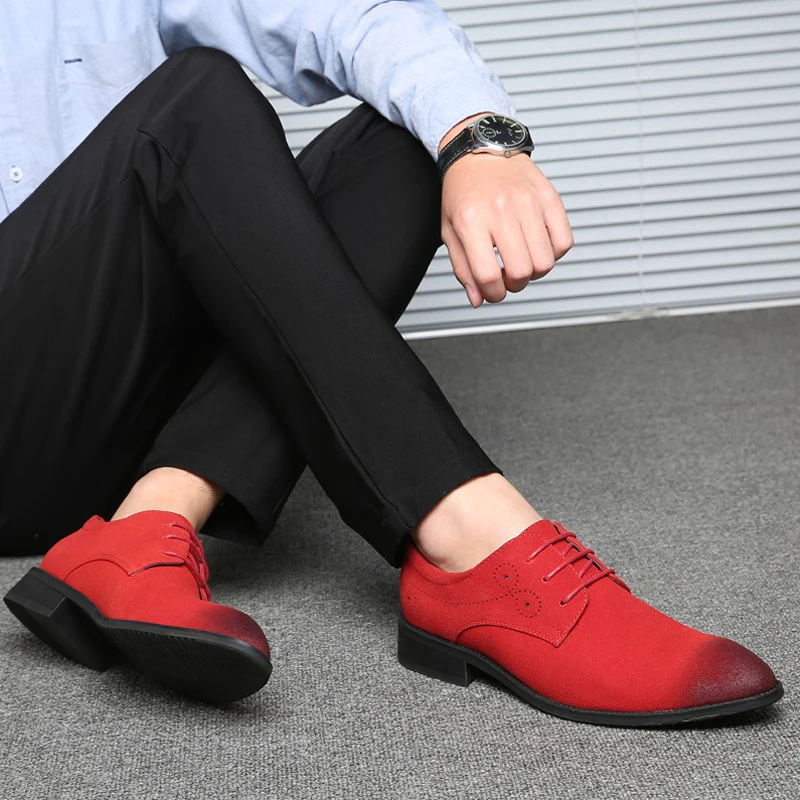 XINYIDA Retro Oxford Men Shoes PU Suede Leather Spring Autumn Casual Male Dress Plus Size 38-48 | Обувь
