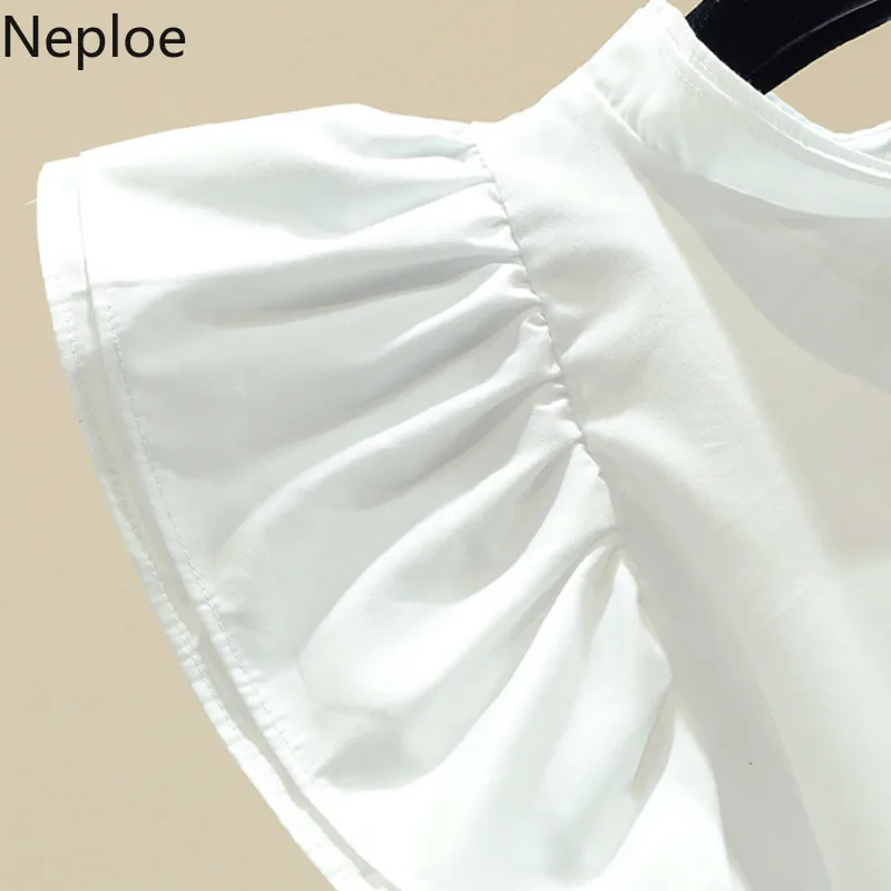 Neploe белые рубашки женские летние 2019 Новое поступление О-образным вырезом без