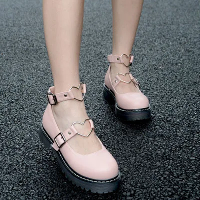 Sole 3.5cm Pink Обувь в японском винтажном консервативном стиле Mori Girl с круглым носком на платформе JK; обувь Лолиты для студентов; обувь из искусственной кожи - Цвет: Sole 3.5cm Pink