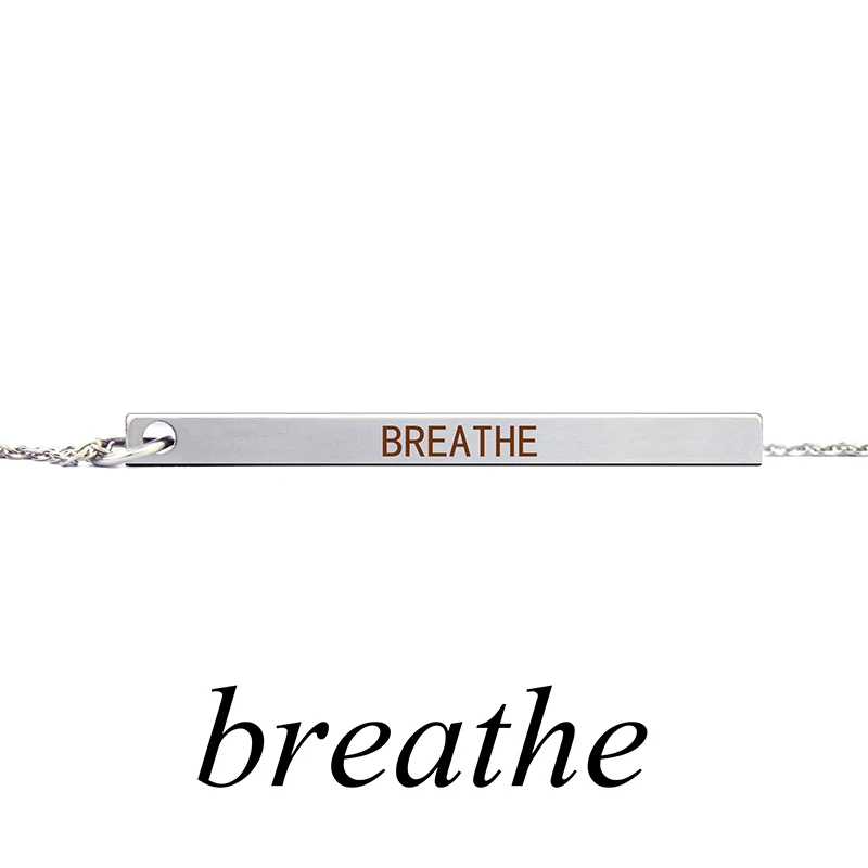 Ожерелье цепочка из нержавеющей стали вдохновляющая цитата дышащая гравировка