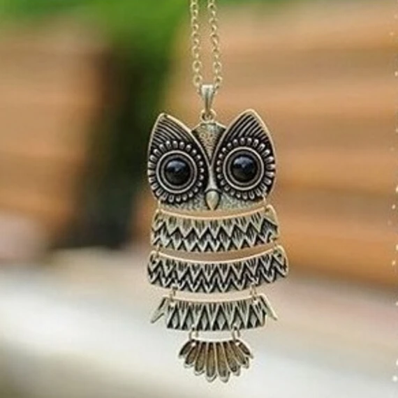 Minhin Ретро Цепочки и ожерелья бронза/серебро с милой совой большой глаз кулон